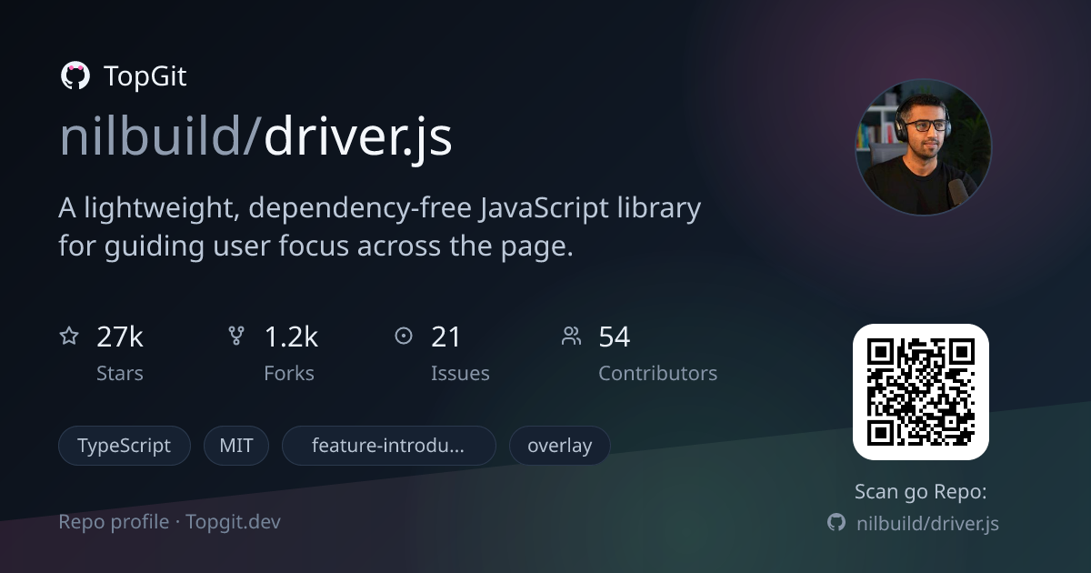 TopGit repo profile image for nilbuild/driver.js