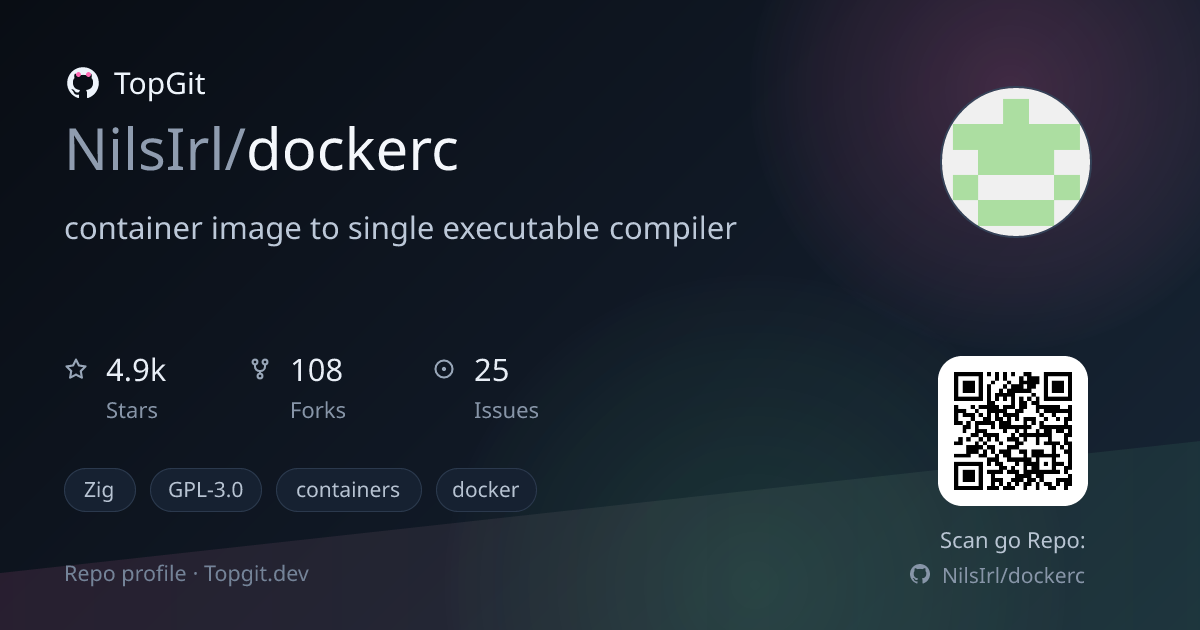TopGit repo profile image for NilsIrl/dockerc