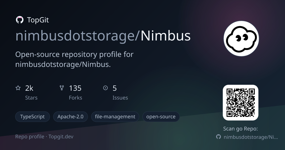 TopGit repo profile image for nimbusdotstorage/Nimbus