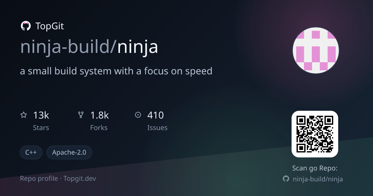 TopGit repo profile image for ninja-build/ninja