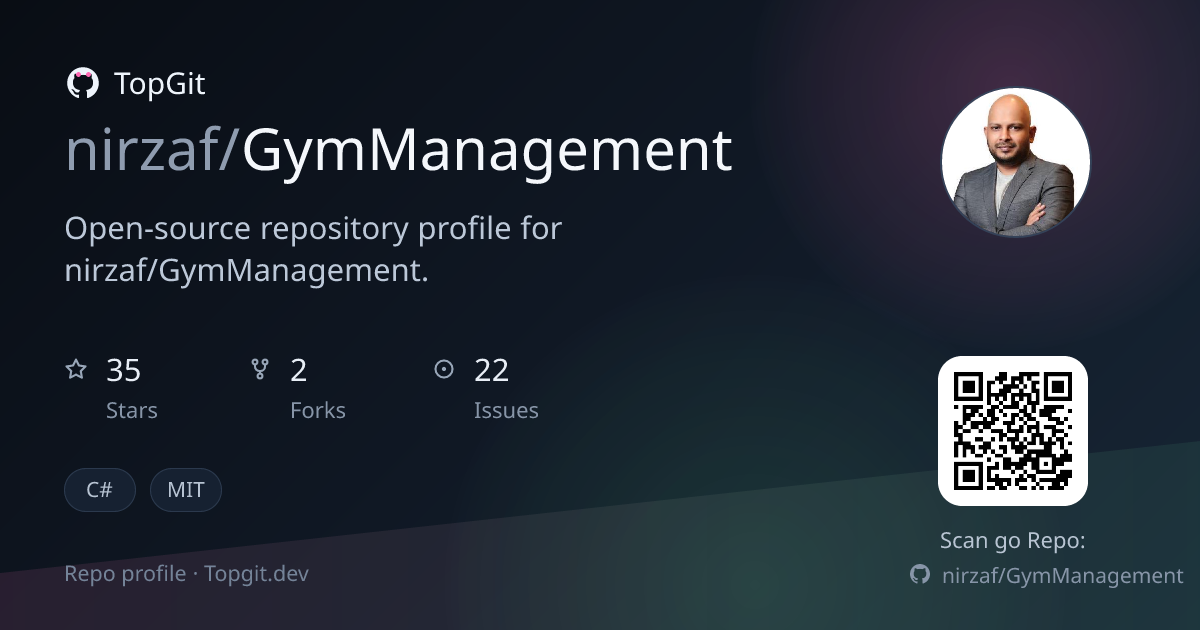 TopGit repo profile image for nirzaf/GymManagement