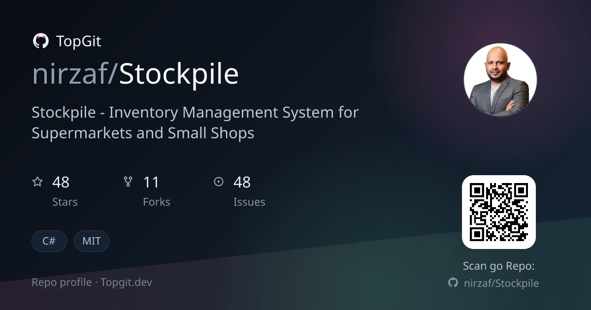 TopGit repo profile image for nirzaf/Stockpile