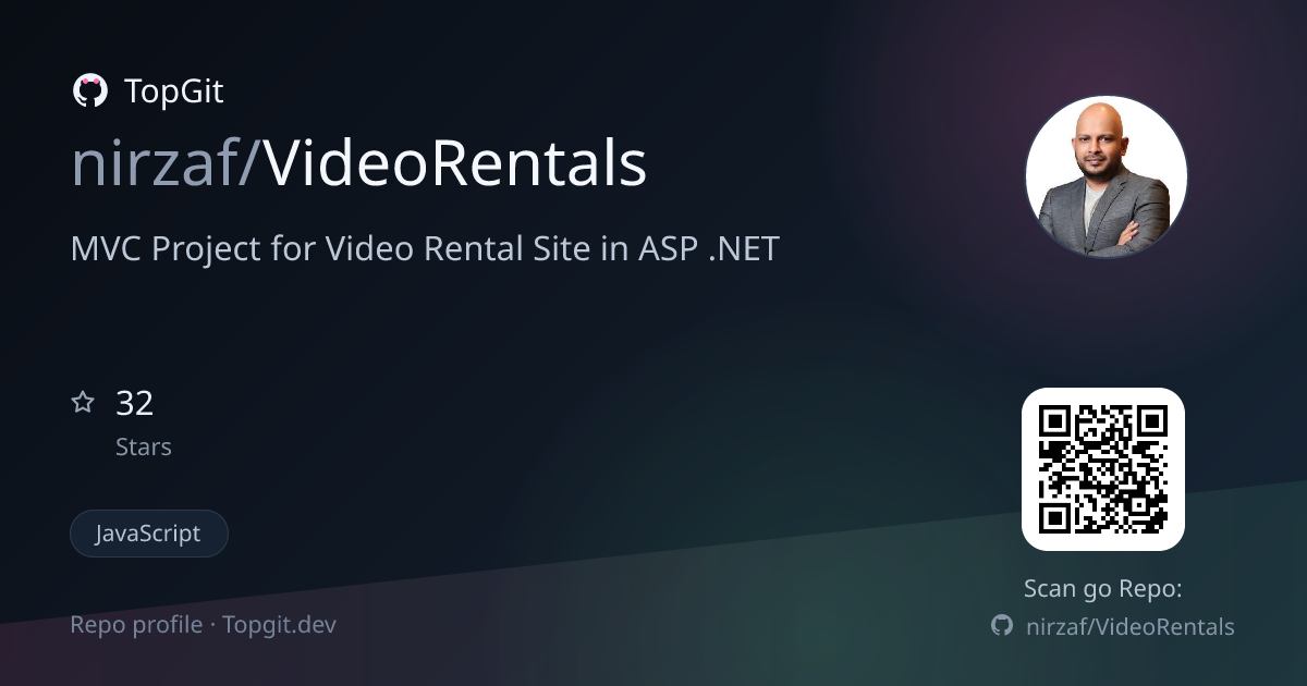 TopGit repo profile image for nirzaf/VideoRentals