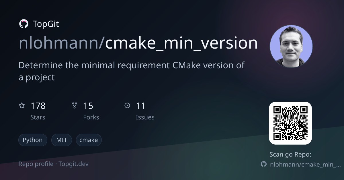 TopGit repo profile image for nlohmann/cmake_min_version
