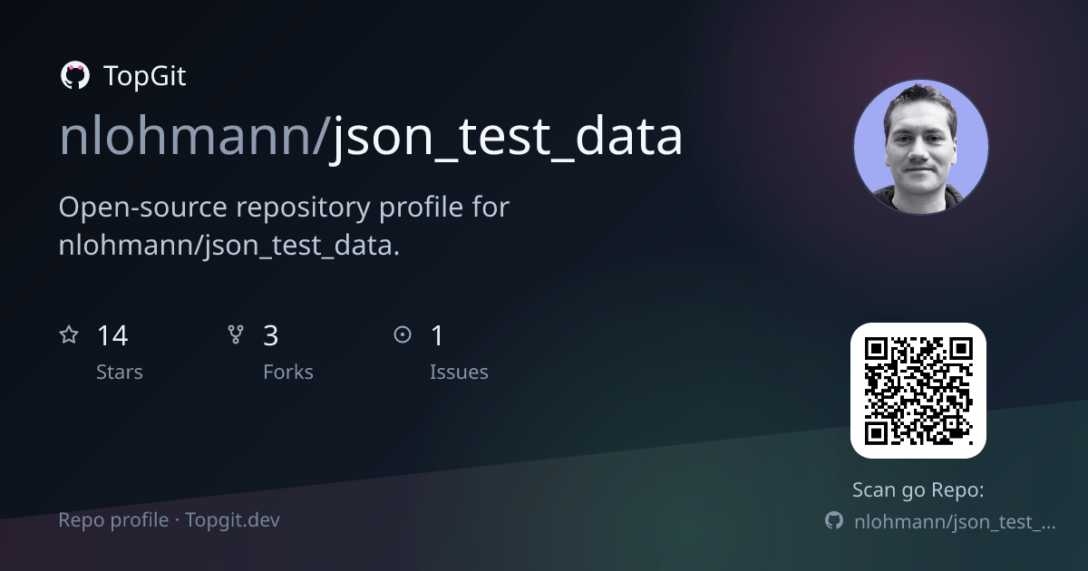 TopGit repo profile image for nlohmann/json_test_data