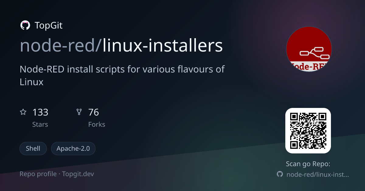 TopGit repo profile image for node-red/linux-installers