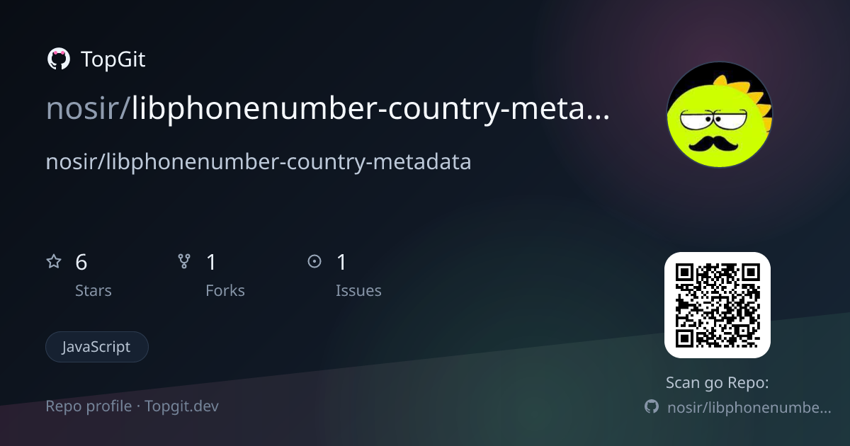 TopGit repo profile image for nosir/libphonenumber-country-metadata