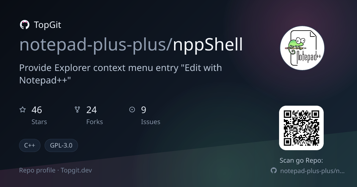TopGit repo profile image for notepad-plus-plus/nppShell