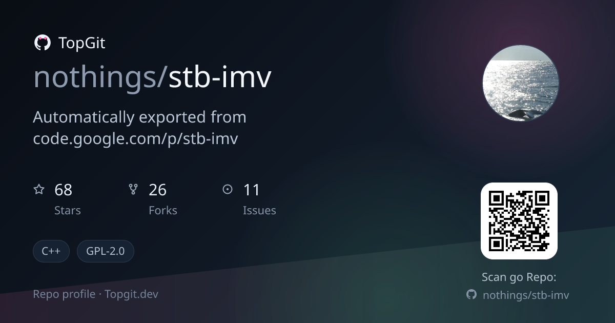 TopGit repo profile image for nothings/stb-imv