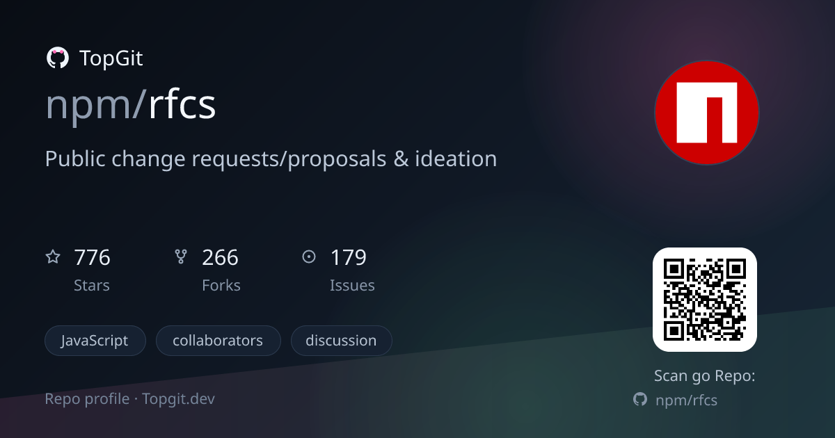 TopGit repo profile image for npm/rfcs