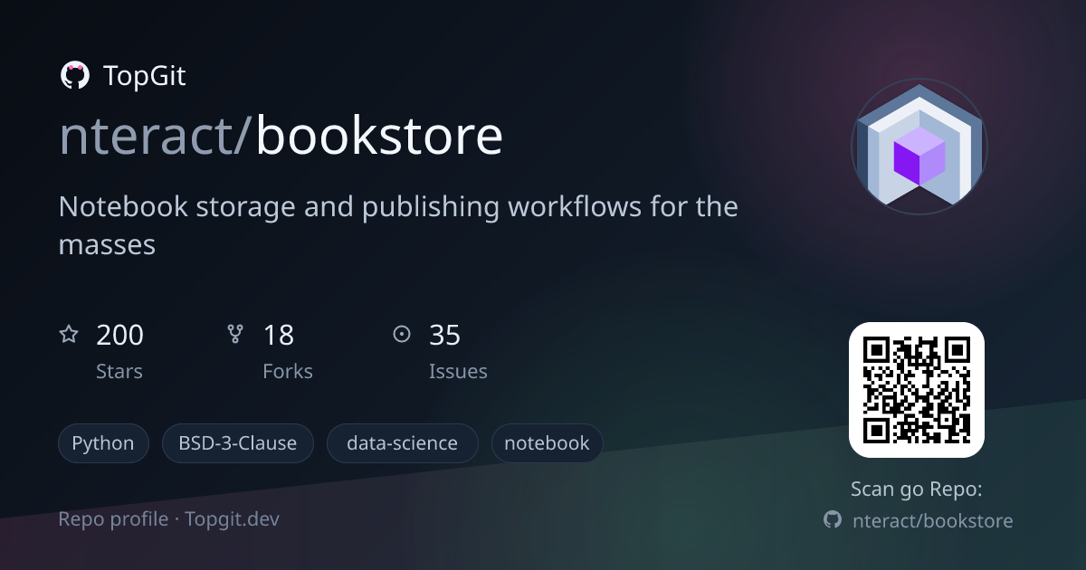 TopGit repo profile image for nteract/bookstore