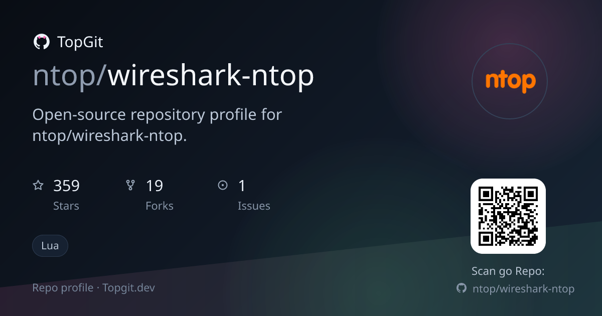 TopGit repo profile image for ntop/wireshark-ntop