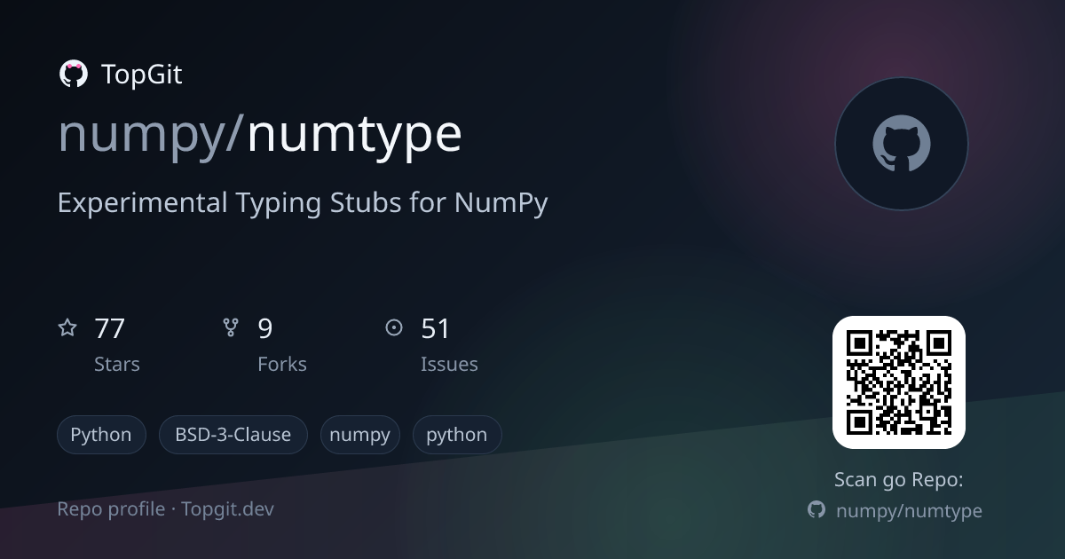 TopGit repo profile image for numpy/numtype