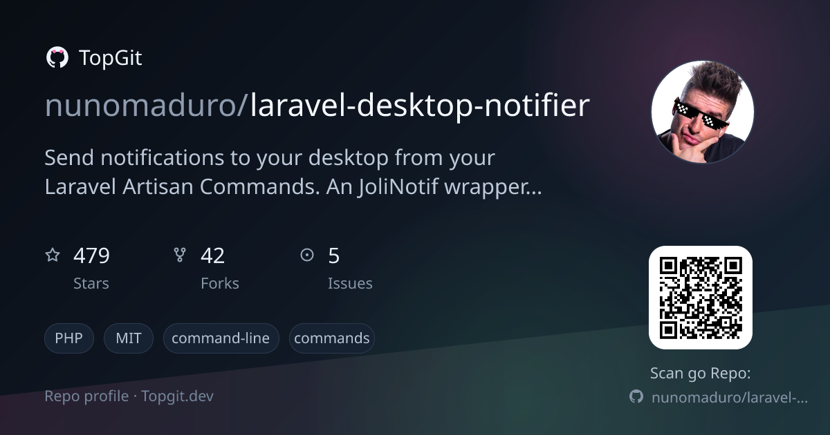 TopGit repo profile image for nunomaduro/laravel-desktop-notifier
