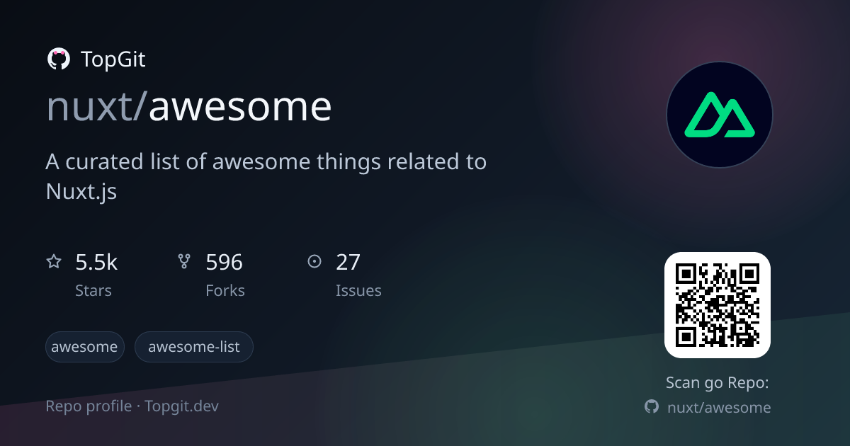 TopGit repo profile image for nuxt/awesome
