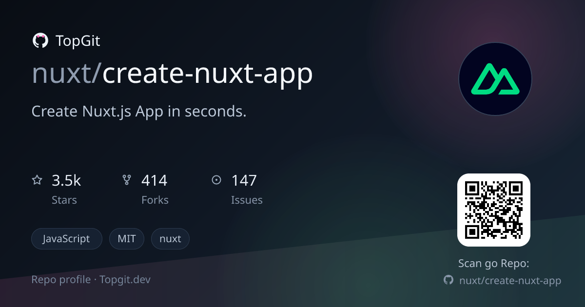 TopGit repo profile image for nuxt/create-nuxt-app