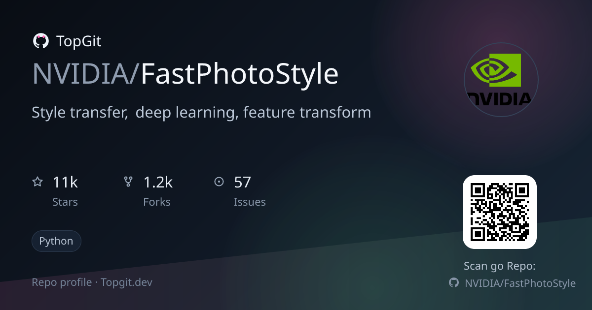TopGit repo profile image for NVIDIA/FastPhotoStyle