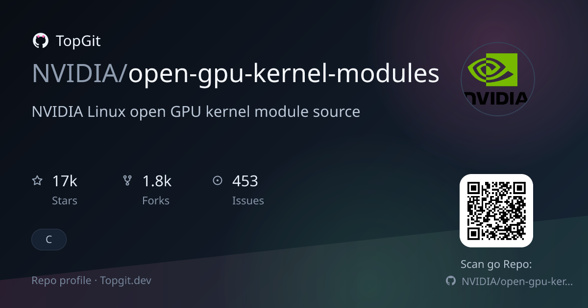 TopGit repo profile image for NVIDIA/open-gpu-kernel-modules