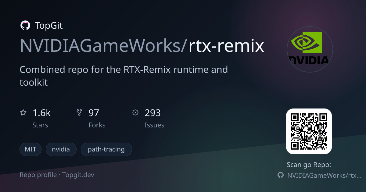 TopGit repo profile image for NVIDIAGameWorks/rtx-remix
