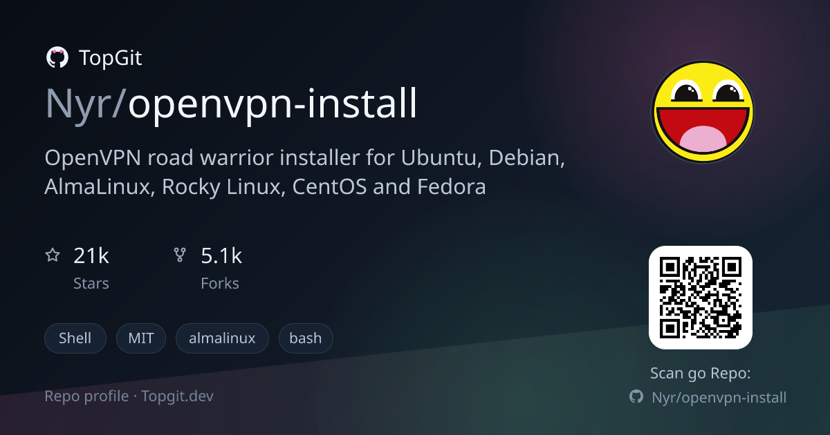 TopGit repo profile image for Nyr/openvpn-install