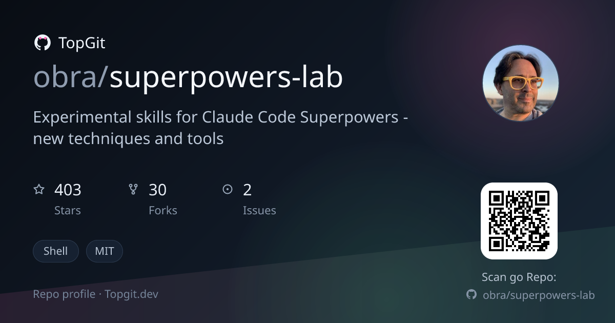 TopGit repo profile image for obra/superpowers-lab