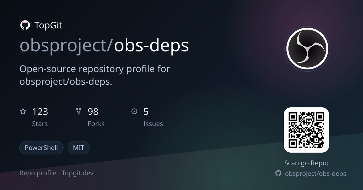 TopGit repo profile image for obsproject/obs-deps