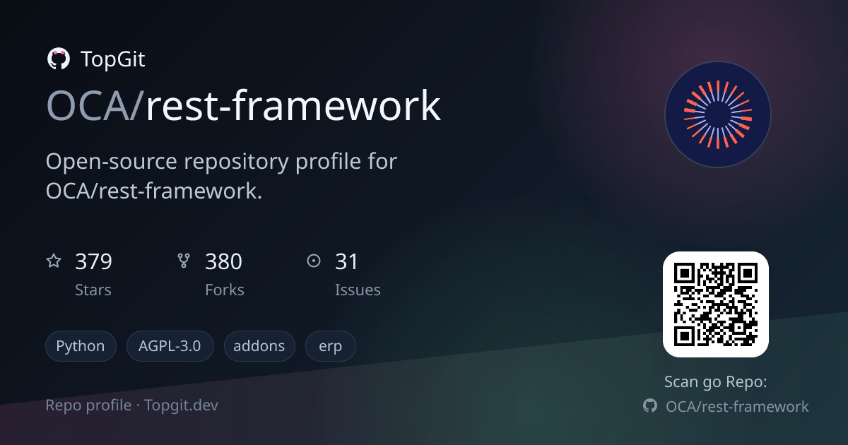 TopGit repo profile image for OCA/rest-framework