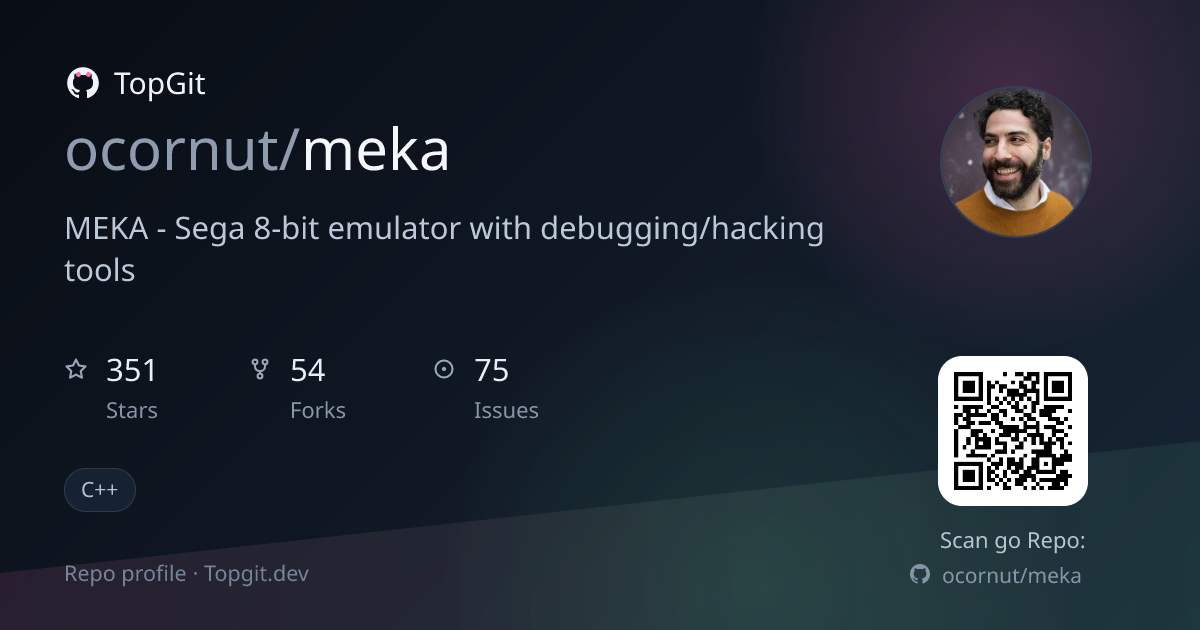 TopGit repo profile image for ocornut/meka