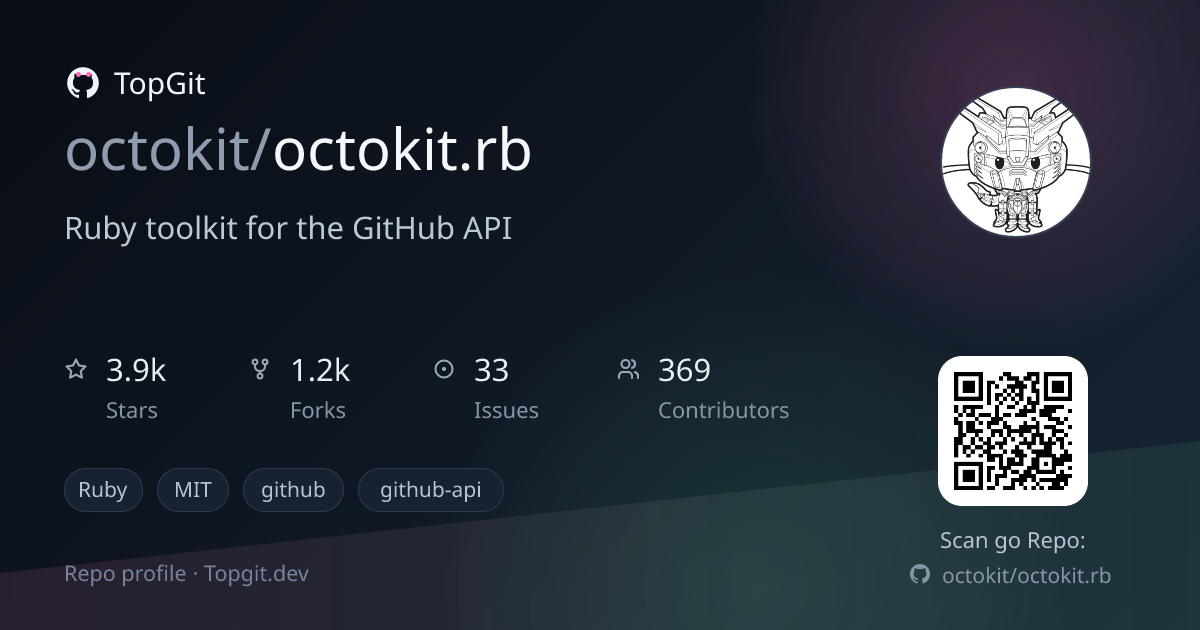 TopGit repo profile image for octokit/octokit.rb