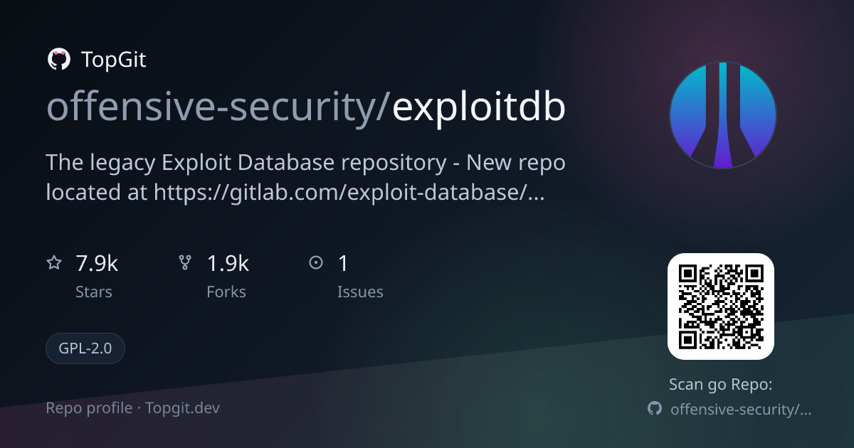 TopGit repo profile image for offensive-security/exploitdb