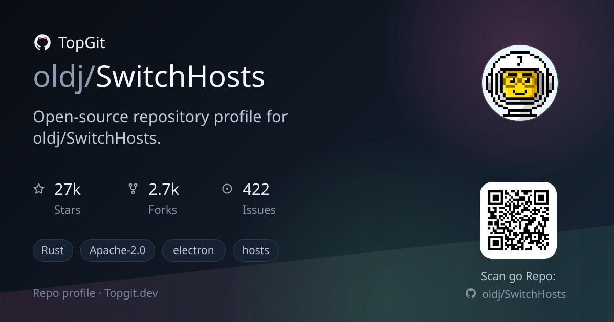 TopGit repo profile image for oldj/SwitchHosts