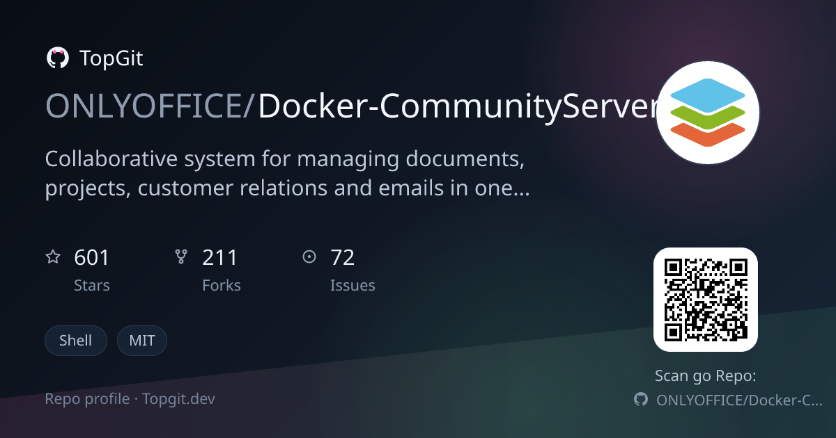 TopGit repo profile image for ONLYOFFICE/Docker-CommunityServer
