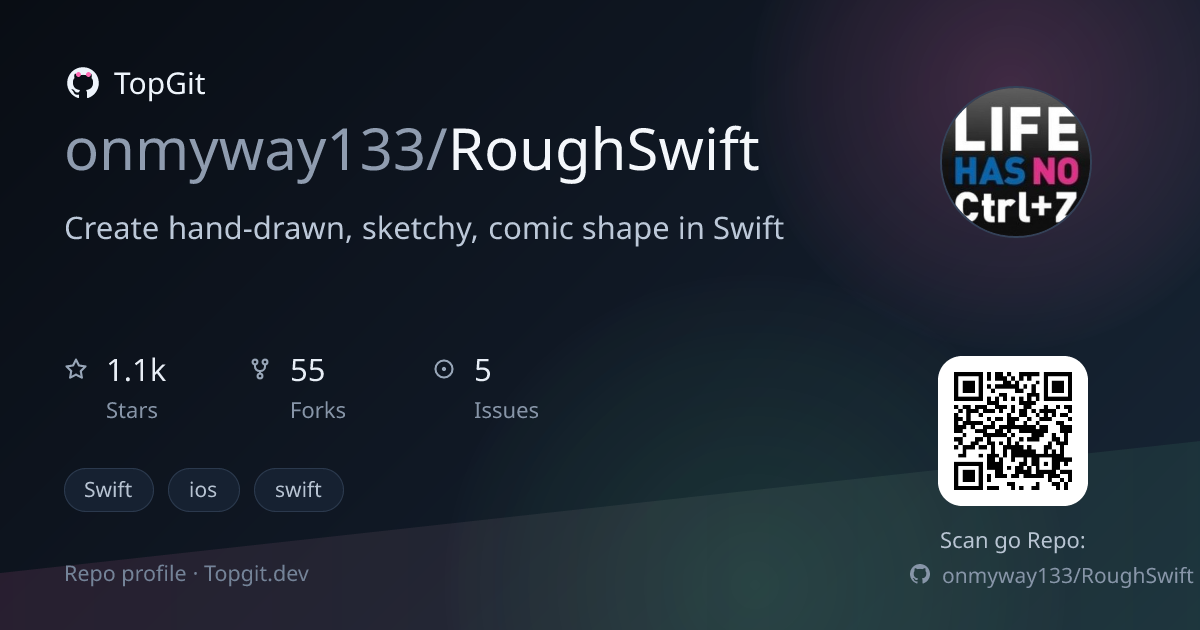 TopGit repo profile image for onmyway133/RoughSwift