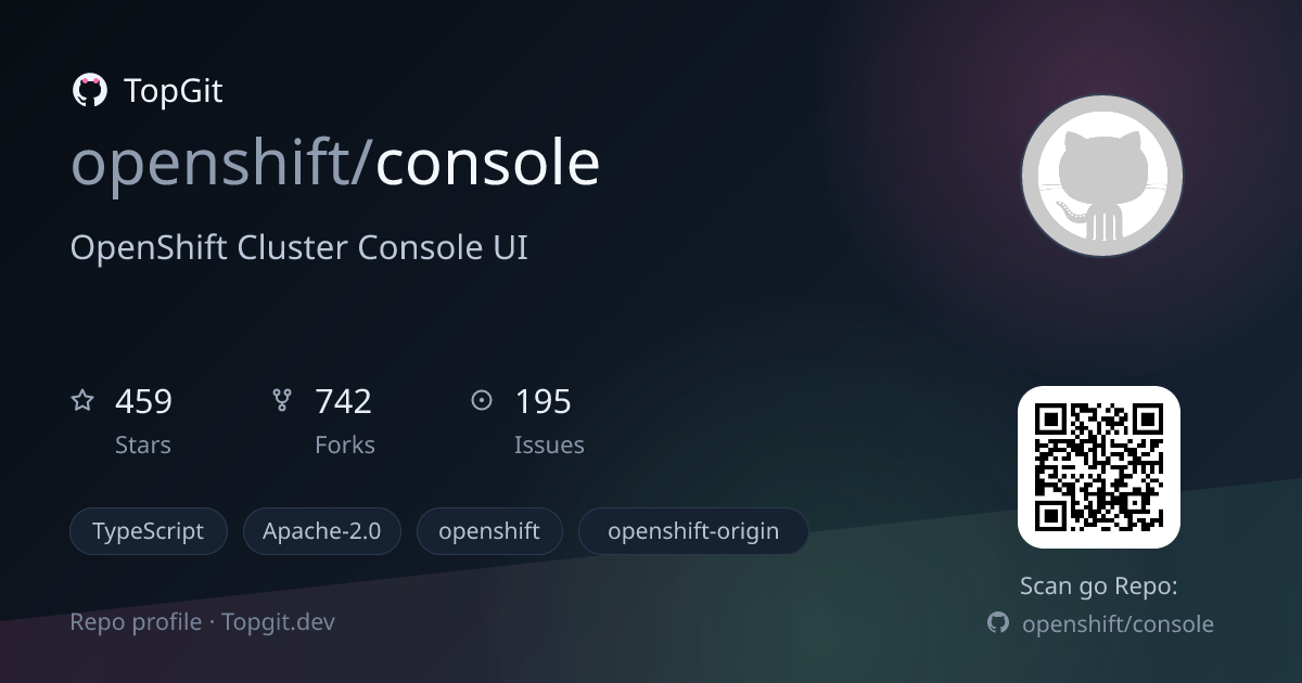TopGit repo profile image for openshift/console