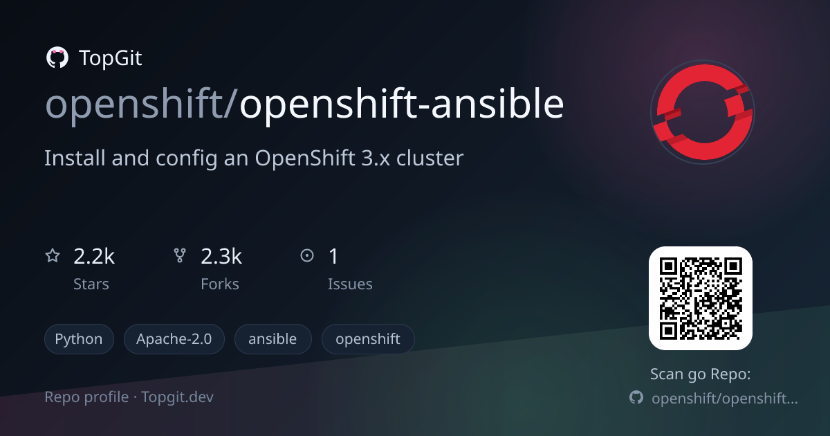 TopGit repo profile image for openshift/openshift-ansible