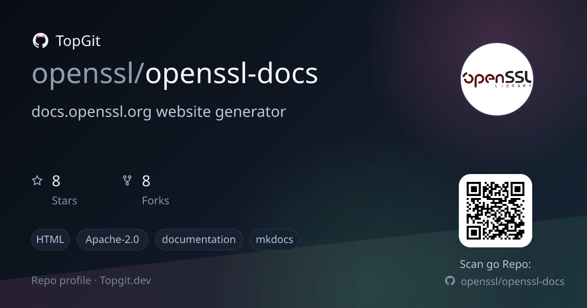 TopGit repo profile image for openssl/openssl-docs
