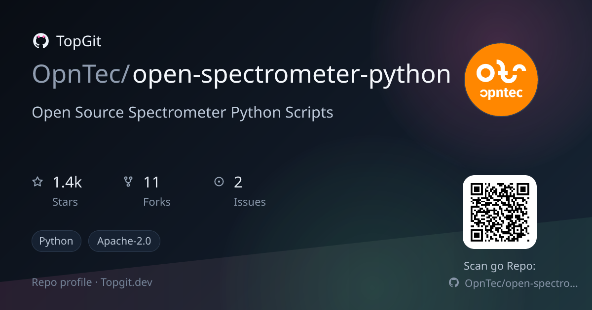 TopGit repo profile image for OpnTec/open-spectrometer-python