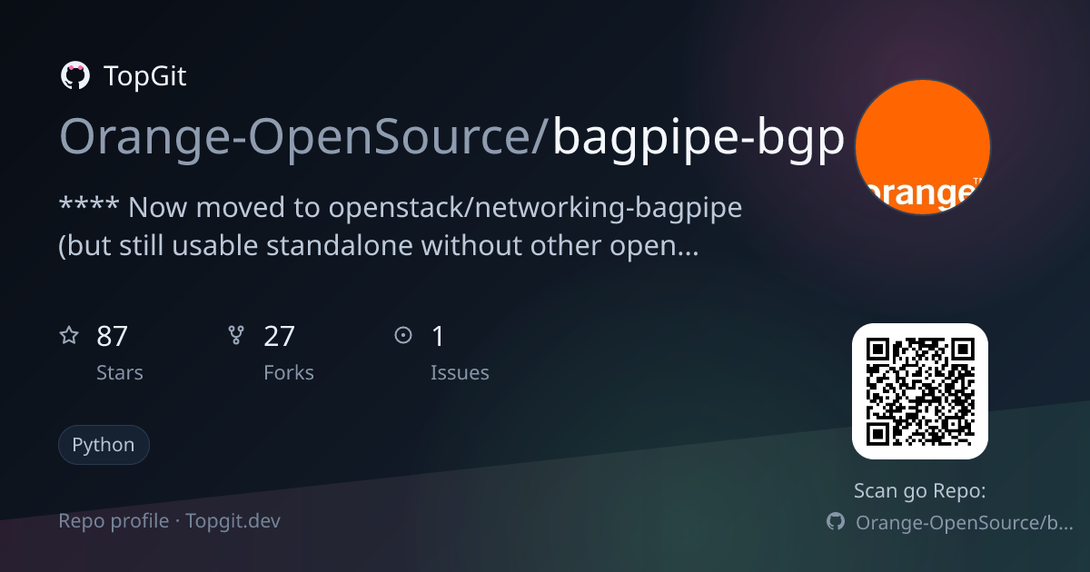 TopGit repo profile image for Orange-OpenSource/bagpipe-bgp