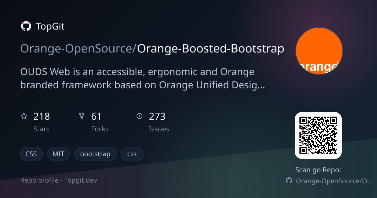 TopGit repo profile image for Orange-OpenSource/Orange-Boosted-Bootstrap