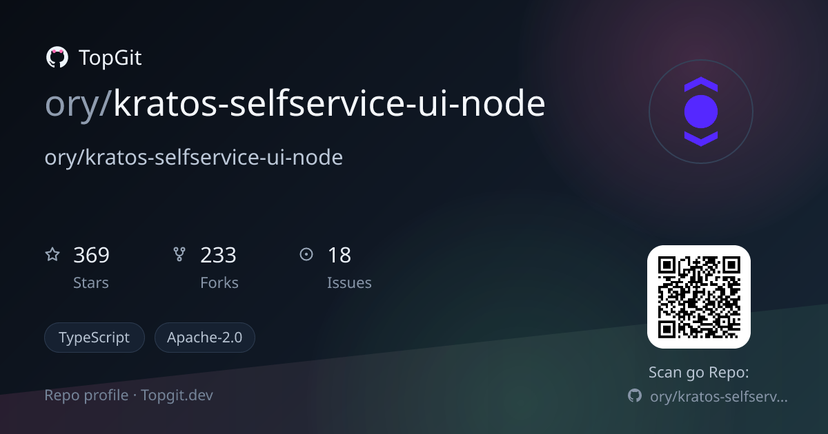 TopGit repo profile image for ory/kratos-selfservice-ui-node