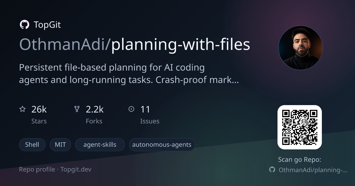 TopGit repo profile image for OthmanAdi/planning-with-files
