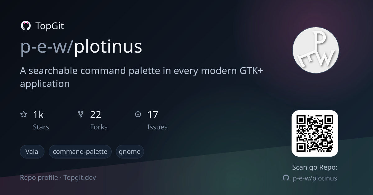 TopGit repo profile image for p-e-w/plotinus