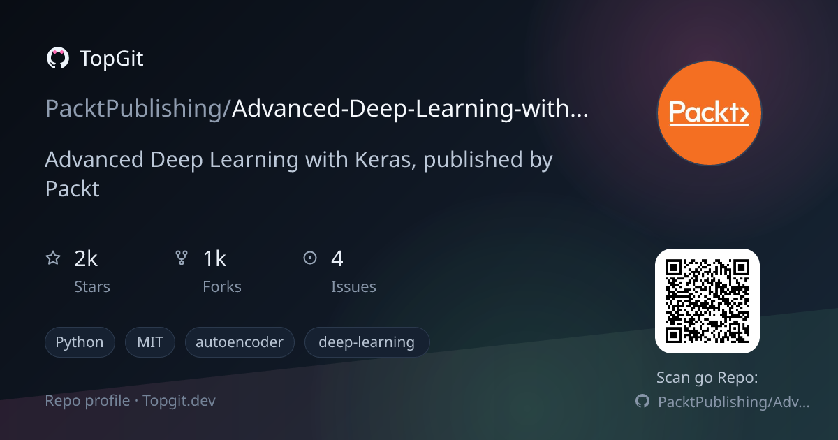 TopGit repo profile image for PacktPublishing/Advanced-Deep-Learning-with-Keras