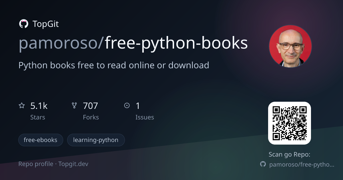 TopGit repo profile image for pamoroso/free-python-books
