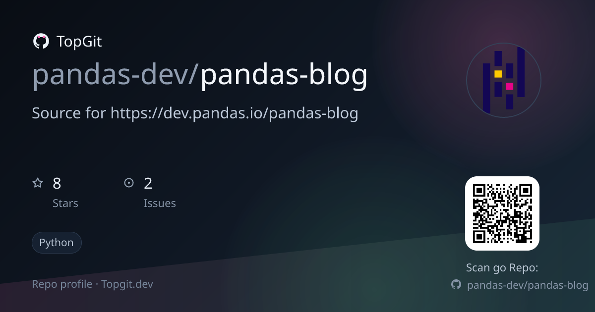 TopGit repo profile image for pandas-dev/pandas-blog