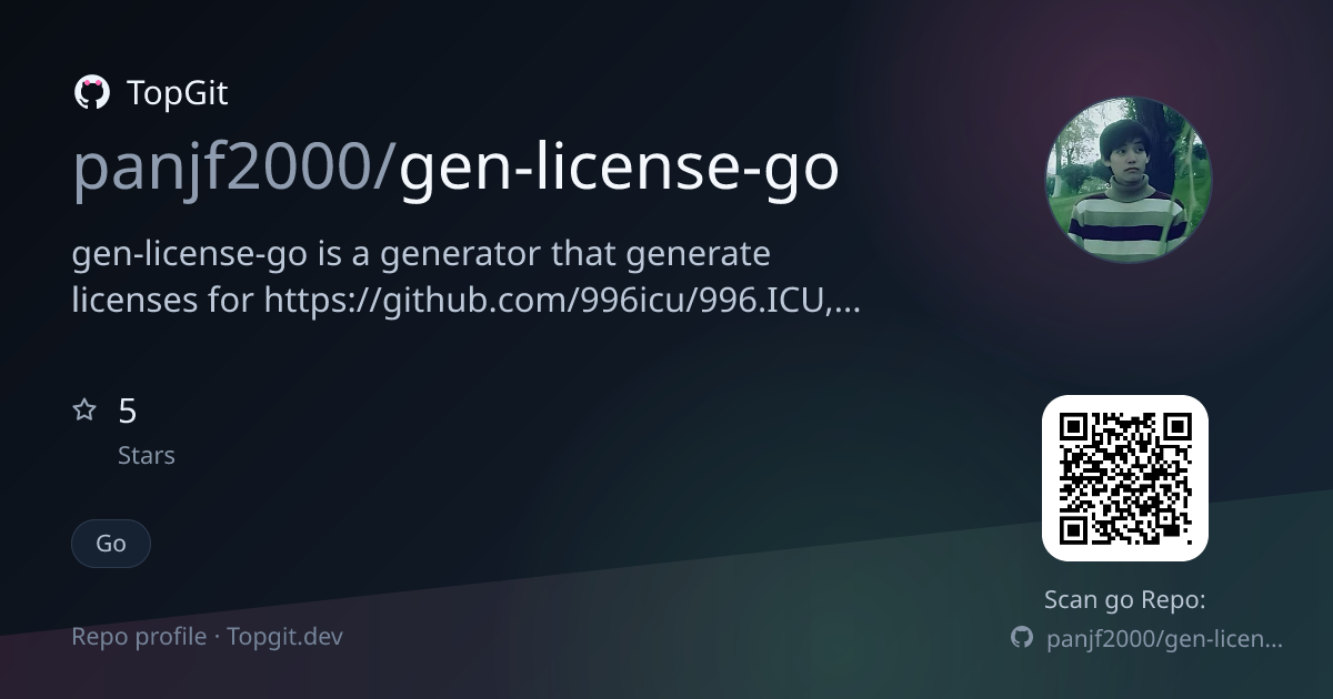 TopGit repo profile image for panjf2000/gen-license-go