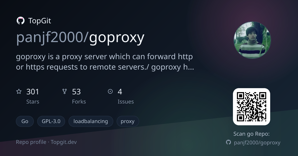 TopGit repo profile image for panjf2000/goproxy