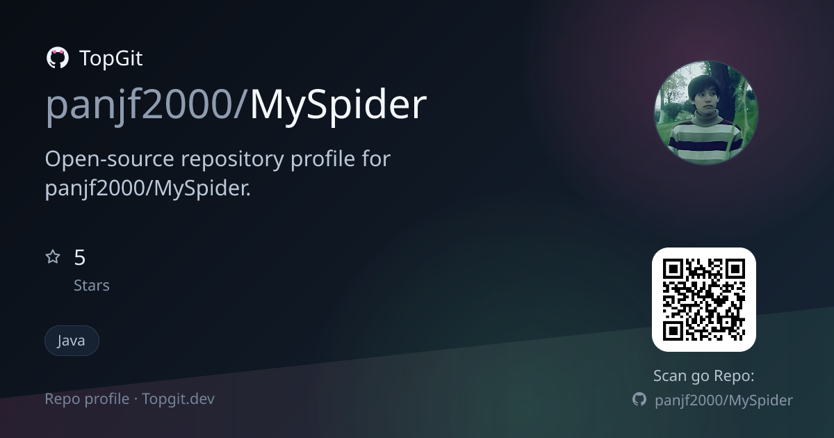 TopGit repo profile image for panjf2000/MySpider