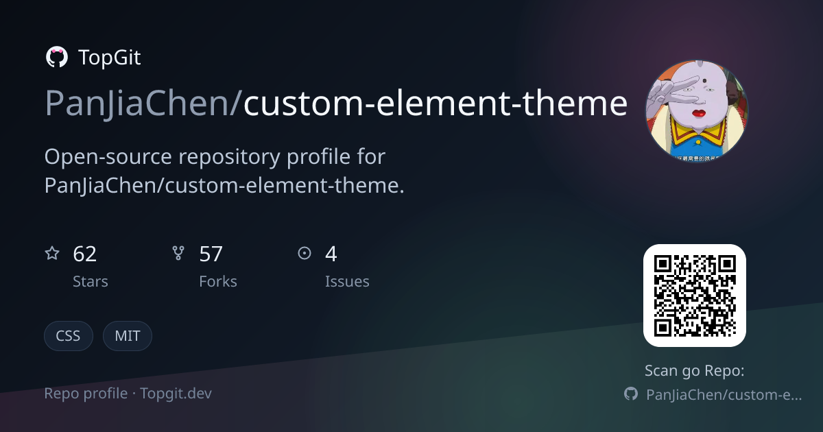 TopGit repo profile image for PanJiaChen/custom-element-theme