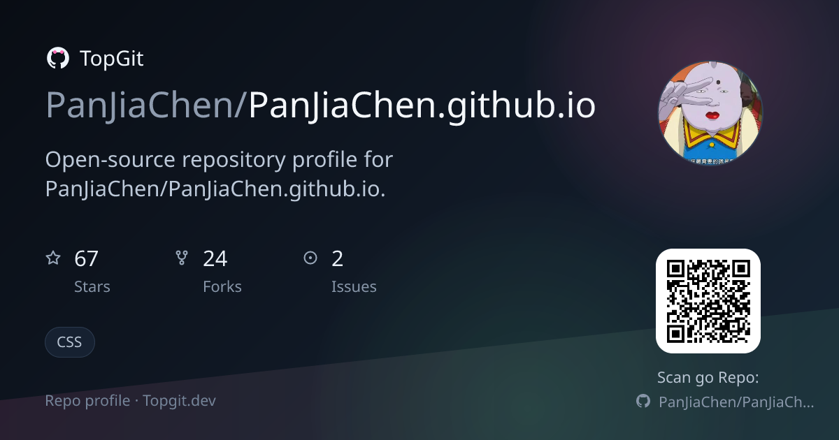 TopGit repo profile image for PanJiaChen/PanJiaChen.github.io